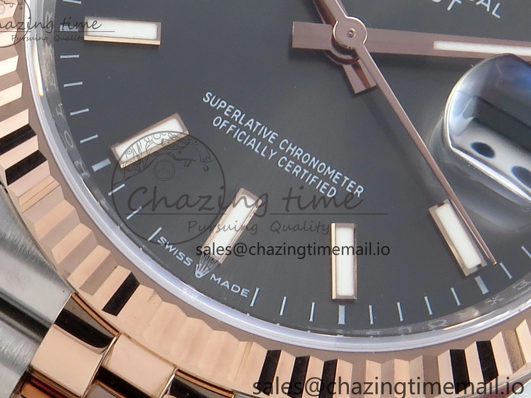 MiroTime 0225 DateJust 36 126231 EWEF Best Edition Gray Dial Stick Marker on SS RG Jubilee Bracelet A Seasonal 593